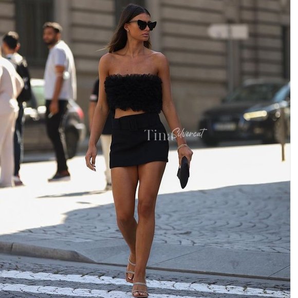 BLOGGER'S FAVE! Zara Tulle Top Black NWT - Picture 6 of 15